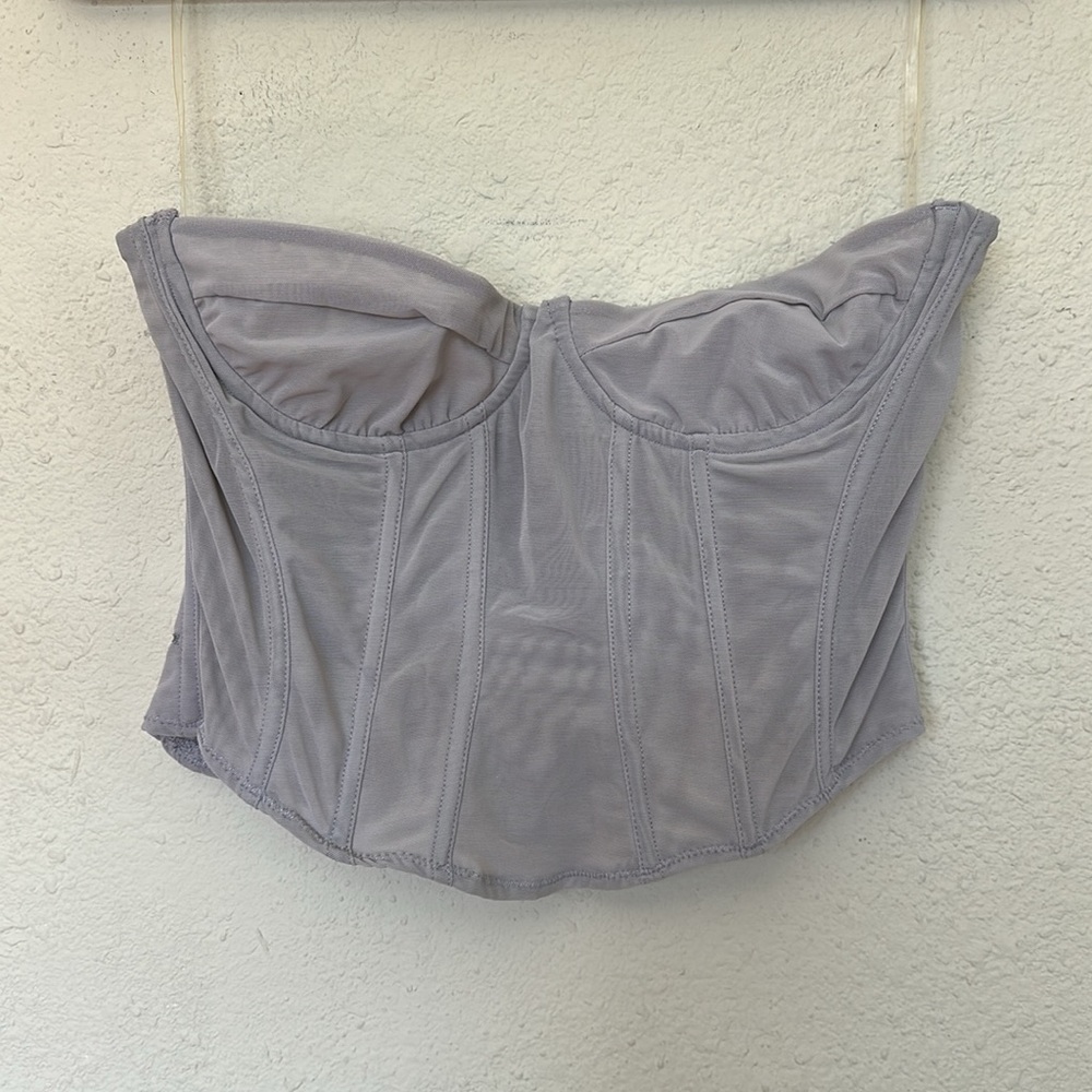 House of CB Silver Gray Corset Top - Picture 5 of 14